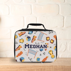 Personalized Volleyball Lunch Box for Kids, Custom Lunch Box, Volleyball Lunch Bag, Lunch Bag for Her, Kids Lunch Box, Insulated Lunch Box