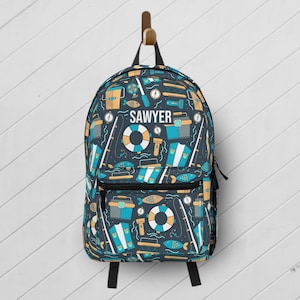 Fish Backpack for Kids, Fishing Backpack, Personal Backpack for School, Fishing Backpack for Boys, Kids School Bookbag, Fish School Bag