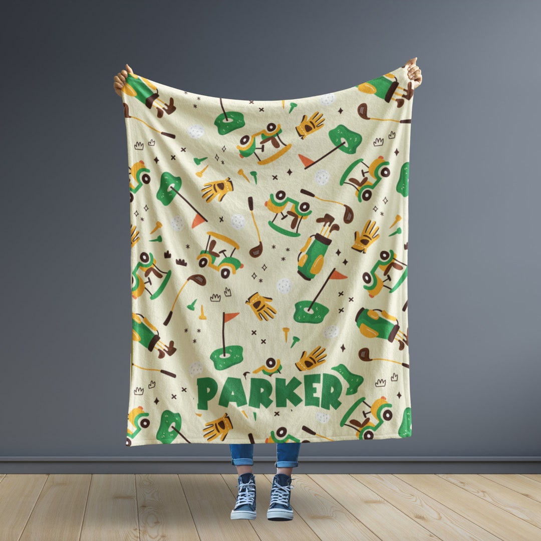 Golf Pattern Print Hooded Blanket