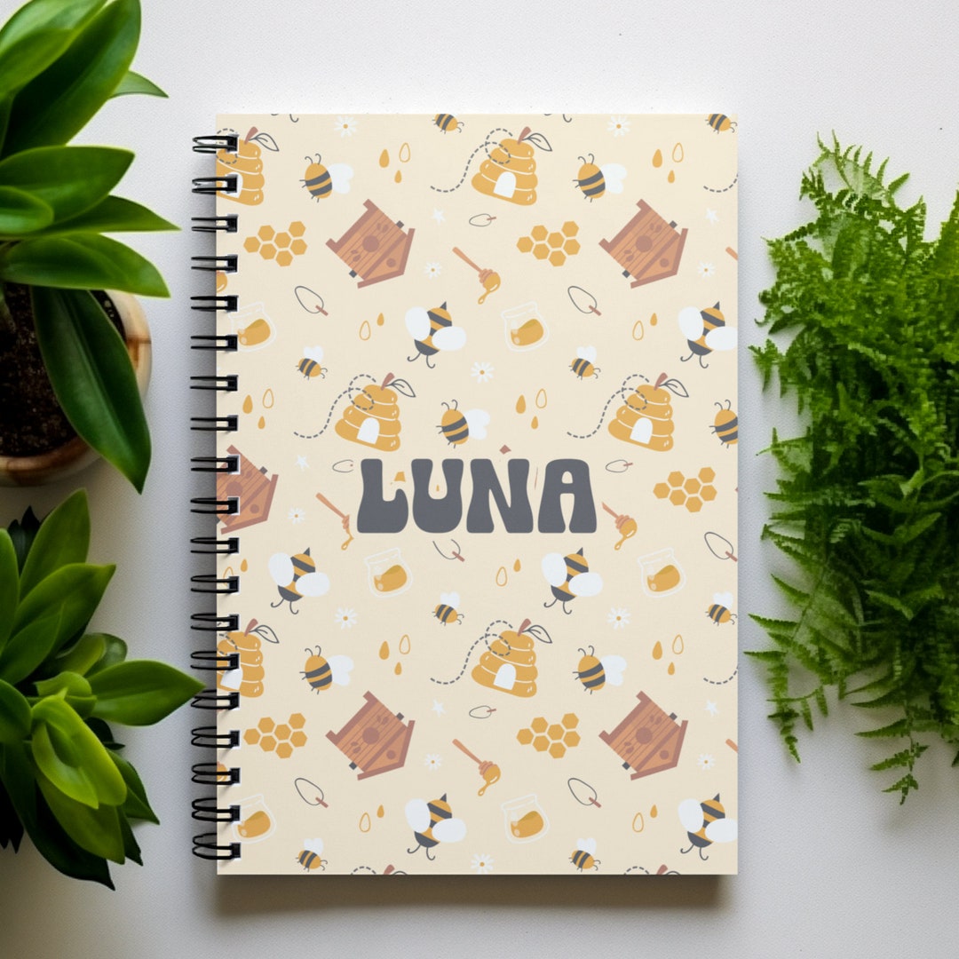 Personalized Honey Bee Spiral Notebook, School Stationery Gift - Etsy