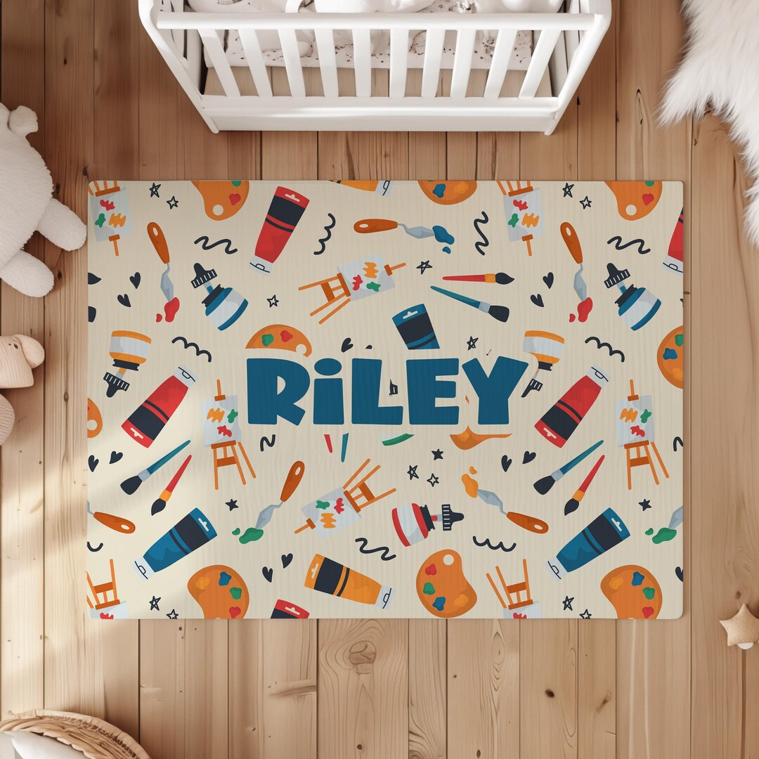 Personalized Artist Studio Rug: Painter Nursery Decor - Etsy