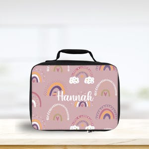 Personalizable Kids Lunchbox for Back to School, Rainbow Lunch Bag,, Matching Backpack and Lunchbox, Girls Lunchboxes, Custom Name Lunchbox