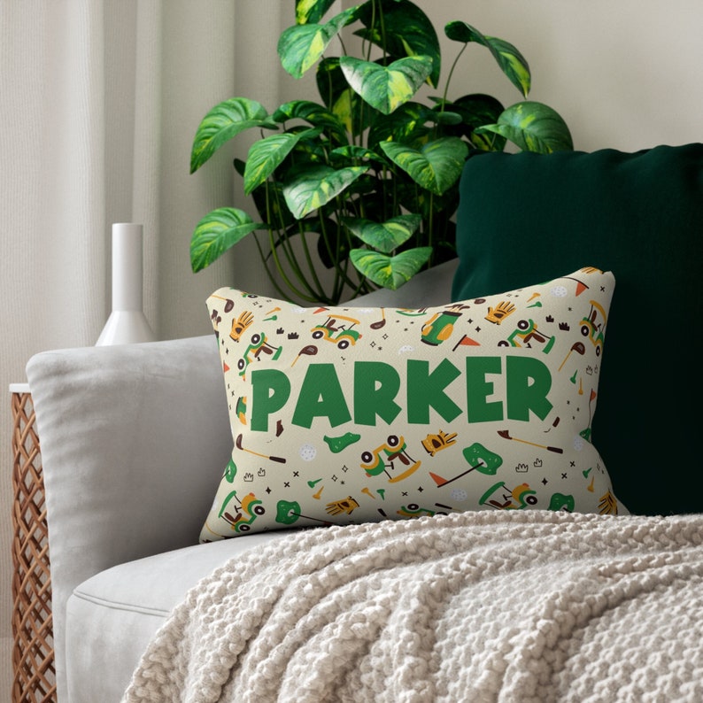 Personalized Golf Pillow, Custom Name Nursery Decor, Kids Name Pillow Cover, Birthday Gift Ideas, Custom Made Pillow, Kids Bedroom Decor