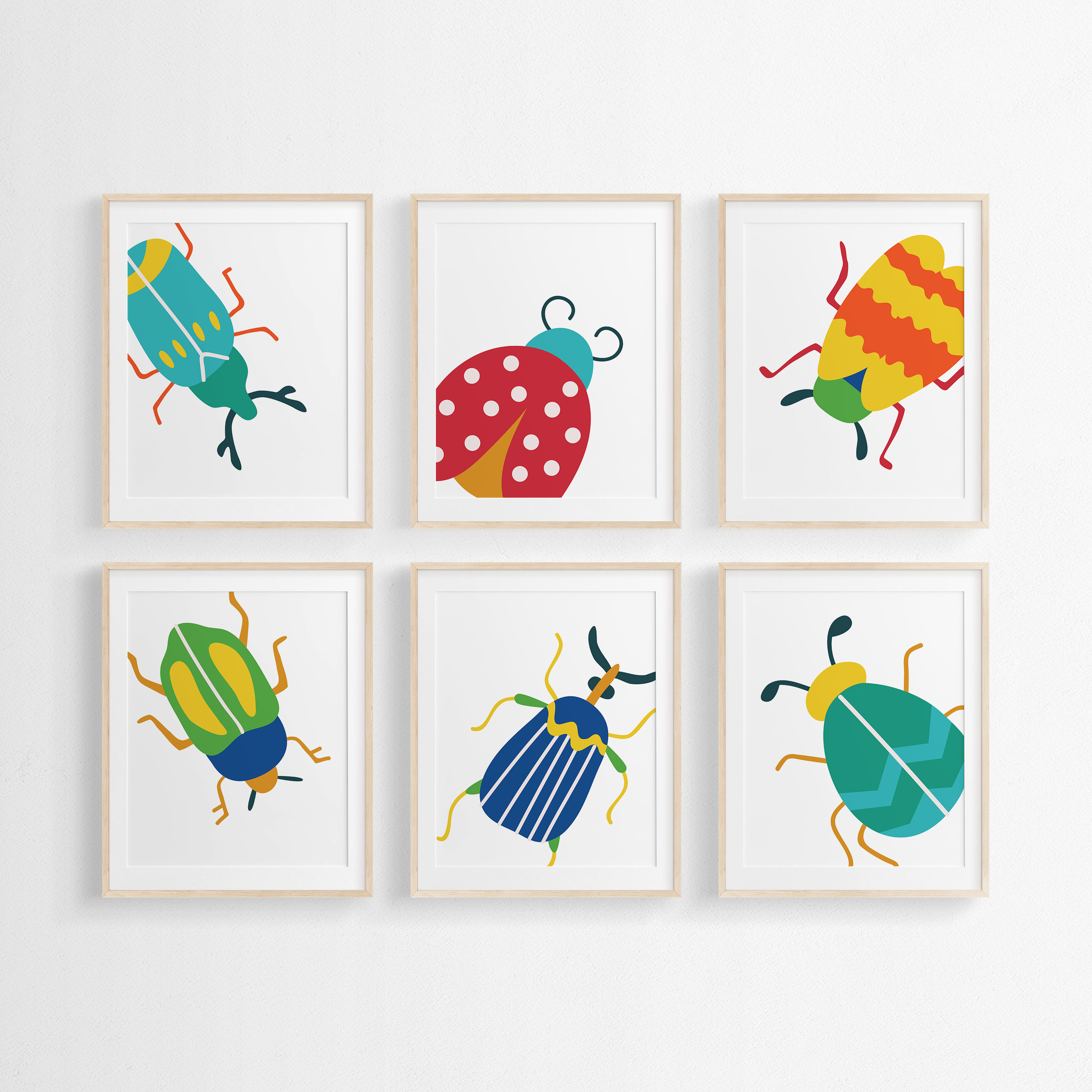 Bug Wall Art for Nursery Decor, Printable Wall Art Cute Bug Kids Room