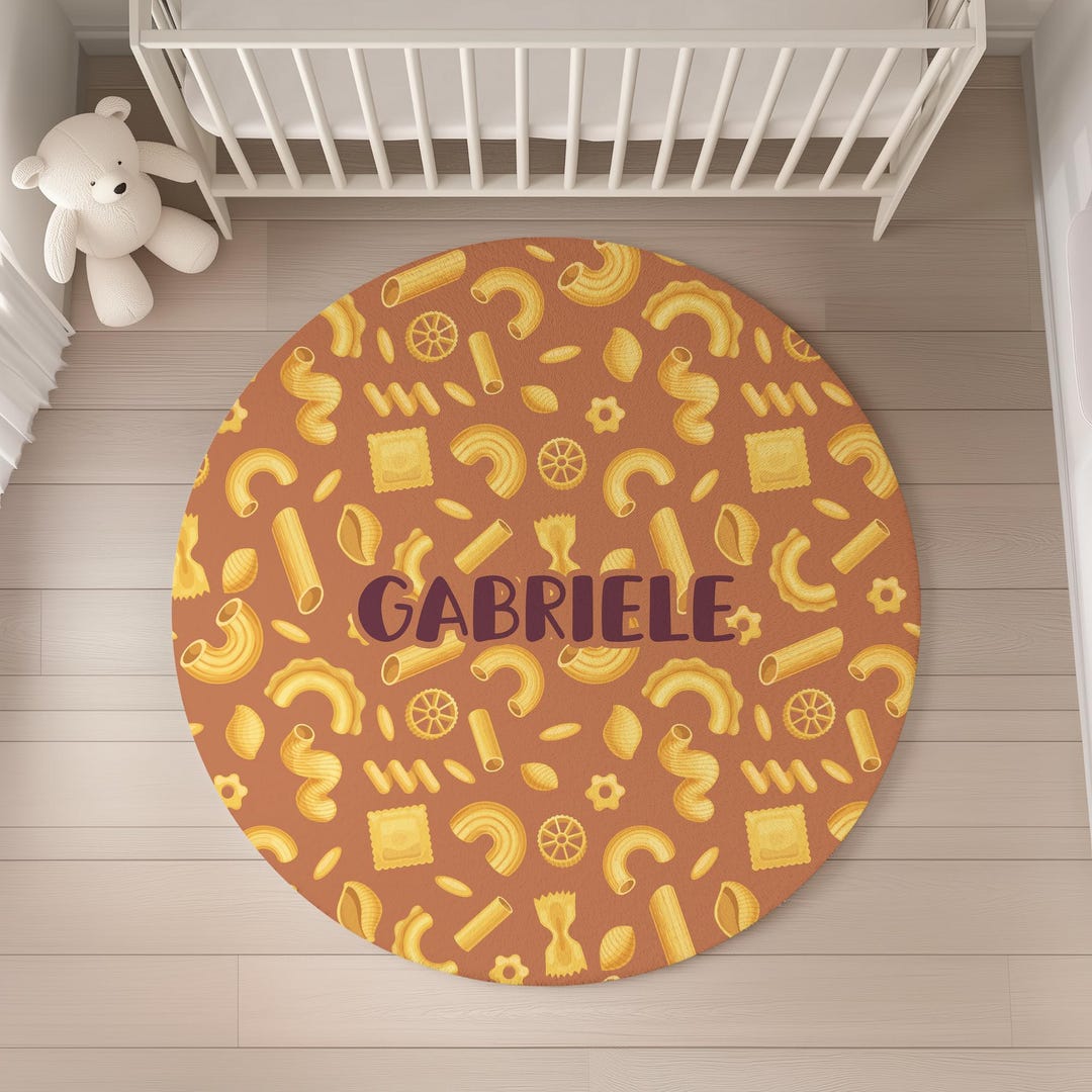 Pasta Rug Personalized Pasta Noodle Area Rug: Italian Foodie Nursery Decor - Etsy