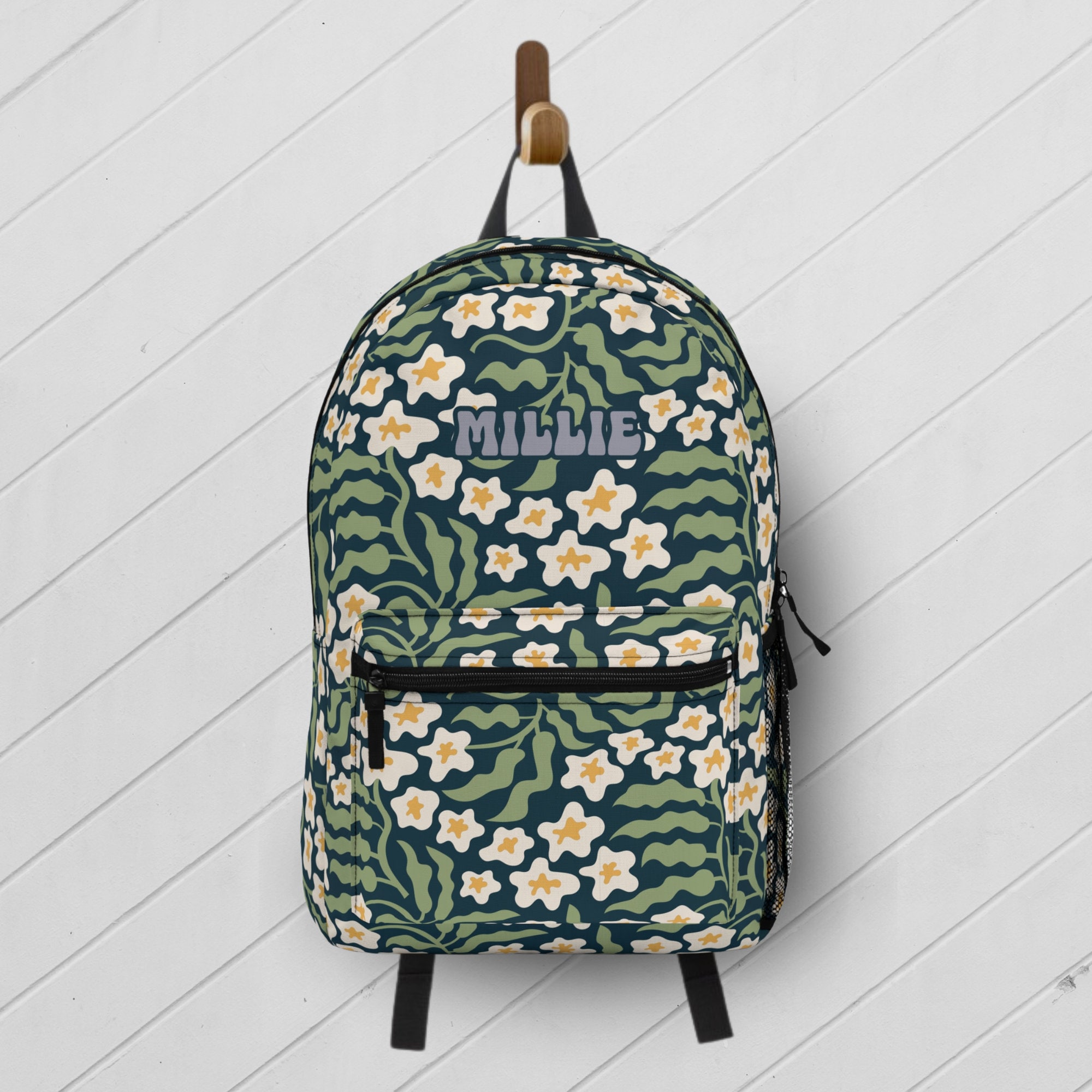 Chic Canvas and Leather Backpack - Etsy display picture 2