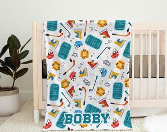 Custom Hockey Blanket, Personalized Hockey Team Gift, Hockey Manager Gift, Ice Hockey Player Birthday, Cozy Throw Teen Room Decor