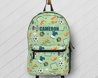 Personalized Soccer Backpack for Kids, Custom Name Practice Gear Bag, Toddler School Bag with Lunchbox Option