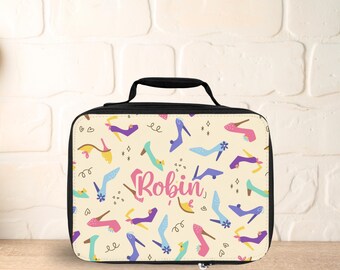 Personalized Princess Heels Lunchbox, Insulated Kids Lunch Bag