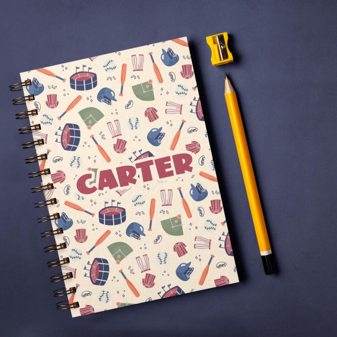 Hitters Notebook Personalized Baseball Notebook, Kids Journal, Custom Back to School ...