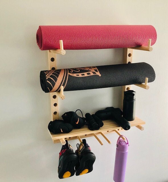 Yoga Mat Rack, Yoga Mat Holder, Wall Mount Yoga Rack, Yoga