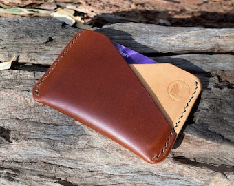 Agape Minimalist Card Holder Wallet Italian Leather Handmade