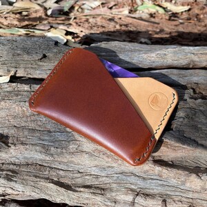 Agape Minimalist Card Holder Wallet Italian Leather Handmade