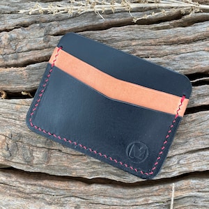 Portafoglio porta carte minimalista in pelle italiana fatto a mano