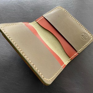Compact Bifold Wallet Italian Leather Minimalist Handmade