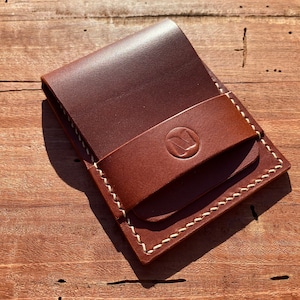 Porta carte Slim Tucker in pelle italiana Portafoglio minimalista fatto a mano
