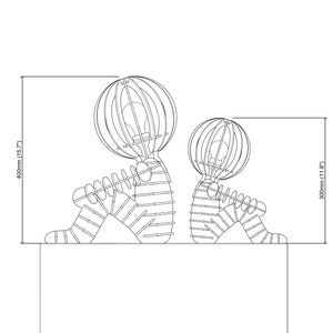 Zittende menselijke figuur tafellamp schaduw, DXF SVG Laser Cut-bestanden, 4 mm of 3 mm materiaal afbeelding 4