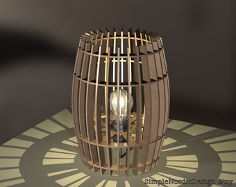 Barrel Table Lamp Shade, DXF SVG Laser Cut Files, 4mm or 3mm Material