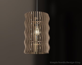 Wave Ceiling Lamp Shade, DXF SVG Laser Cut Files, 4mm or 3mm Material
