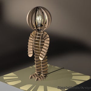 Paralume per lampada da tavolo con figura in piedi, file di taglio laser DXF SVG, materiale da 4 mm o 3 mm