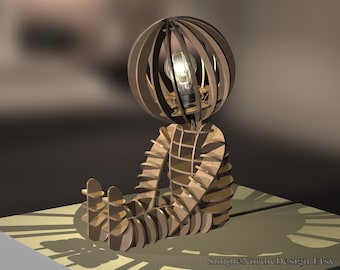 Sitting Figure Table Lamp Shade, DXF SVG Laser Cut Files, 4mm or 3mm Material