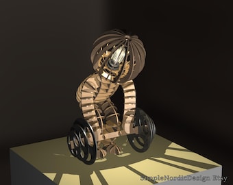 Weight Lifting Figure Table Lamp, DXF SVG Laser Cut Files, 4mm or 3mm Material