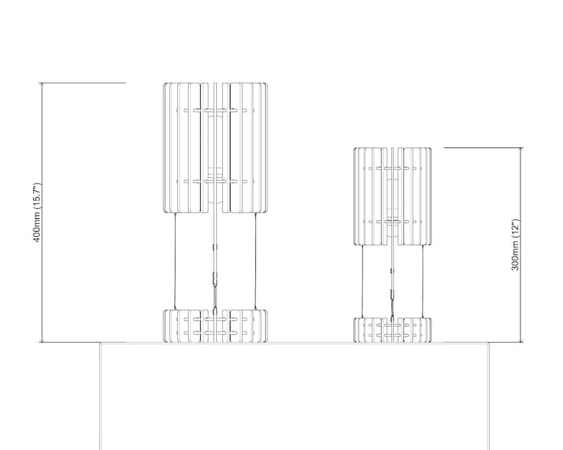 Tensegrity Floating Table Lamp Shade, DXF SVG Laser Cut Files, 4mm or 3mm Material zdjęcie 3