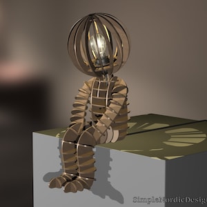 Human Figure Table Lamp Shade, DXF SVG Laser Cut Files, 4mm or 3mm Material