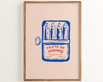Sardines Print: French Vintage Kitchen Art (Digital Download)