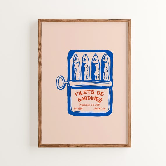 Sardines Print: French Vintage Kitchen Art (Digital Download)