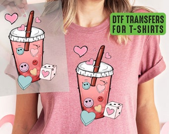 Valentines Coffee DTF Transfer: Ready to Press T-Shirt Design