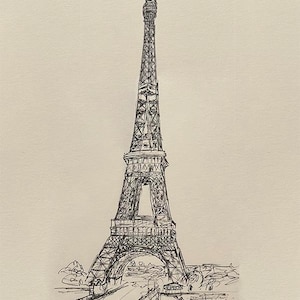 Eiffel Tower Drawing by Zeller | original printable art digital download