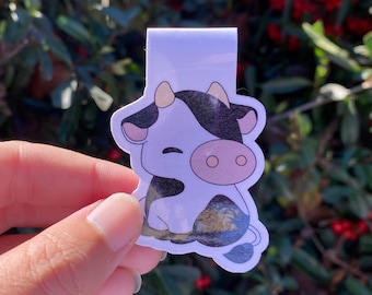 Magnetiskt bokmärke med ko, sött kawaii-bokmärke, unika bokmärken för kvinnor, presenter till läsare