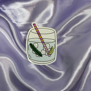 Tonic Sticker Cocktail Sticker, Gin and Tonic Sticker, Die Cut Vinyl Sticker, Drink ...