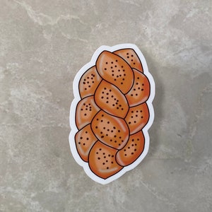 Rosh Hashanah Sticker, Yom Kippur Sticker, Jewish Sticker, Challah Bread Sticker, Die Cut Vinyl Sticker
