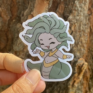 Medusa Sticker, Mythical Creatures Stickers, Cute Monster Sticker, Magical Creature Sticker, Die Cut Vinyl Sticker, 3 inch Vinyl Sticker