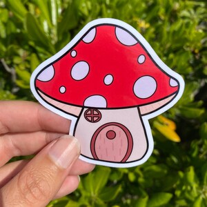 Sticker champignon, Sticker maison champignon, Sticker champignon vénéneux, Sticker vinyle découpé