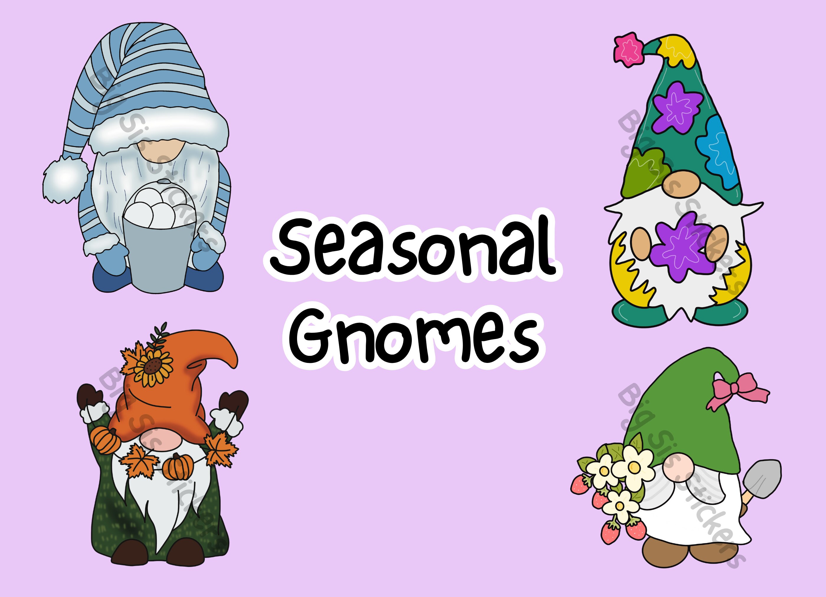 Gnome Clipart, Spring Clipart, Easter Clipart, Holiday Digital Art ...