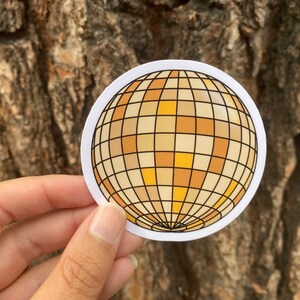 Naklejka Disco Ball, Naklejki na Sylwestra, 3-calowa wycinana naklejka winylowa, Prezent do świątecznej skarpety