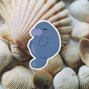Sea Animal Sticker, Manatee Sticker, Die Cut Vinyl Sticker