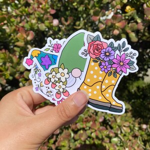 Spring Sticker, Rain Boots Sticker, Rain Boots With Flowers Sticker ...
