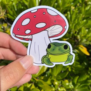 Sticker champignon, Sticker champignon et crapaud, Sticker champignon et grenouille, Sticker vinyle découpé