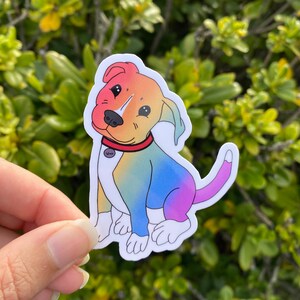 Pride Sticker, Gay Pride Sticker, LGBTQ Sticker, LGBTQIA Sticker, Pride Puppy Sticker, Rainbow Sticker, Die Cut Vinyl Sticker