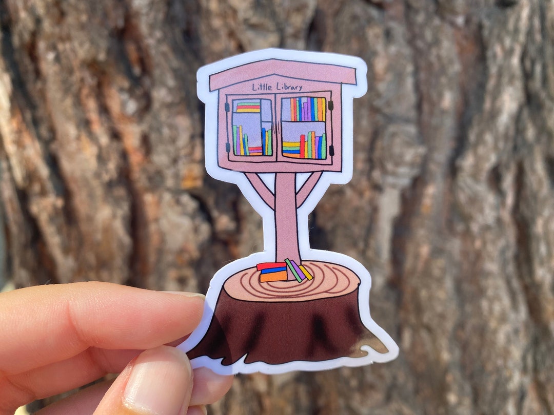 Little Library Sticker, Book Stickers, Die Cut Vinyl Sticker, 3 Inch ...