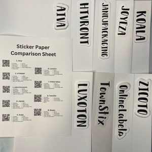 Matte White Sticker Paper Sample Pack, Sticker Paper Sample Pack, 9 Sticker Paper Brands, Sticker Paper Bundle
