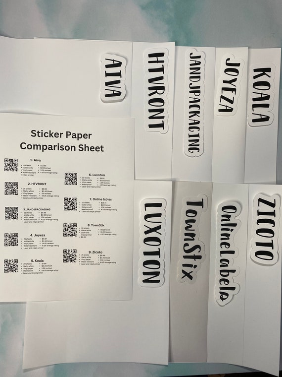LUXOTON Printable Vinyl Sticker Paper for Inkjet Printer & Laser Printer - 25 Sheets Glossy Waterproof Sticker Paper, Printable Sticker