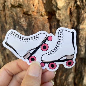 Rolschaatssticker, schaatsstickers, Roller Derby-stickers, sticker jaren 80, gestanste vinylsticker van 3 inch