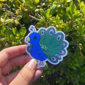 Bird Sticker, Peacock Sticker, Die Cut Vinyl Sticker