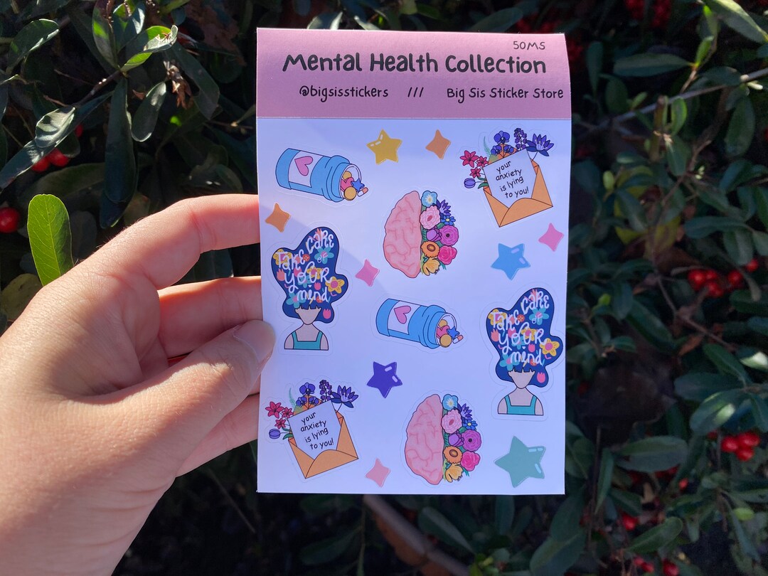 Mental Health Sticker Sheet for Mood Journal, Matte Sticker Sheets ...