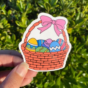 Easter Sticker, Eater Basket Sticker, Easter Egg Stickers, Die Cut Vinyl Sticker
